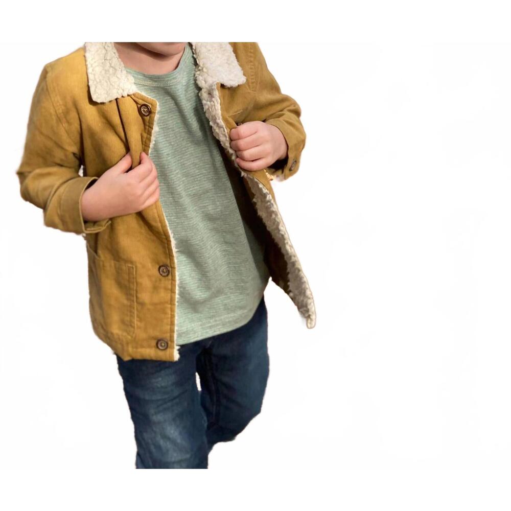 NEW ME & HENRY kids cord long sleeve jacket in brown